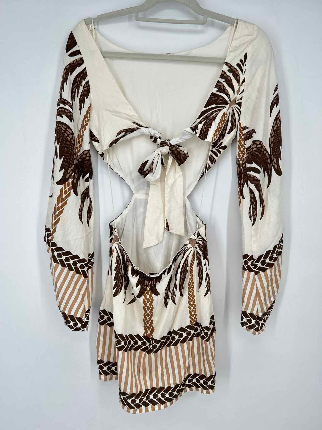 Adalia S White & Brown Print New Boutique Dress a