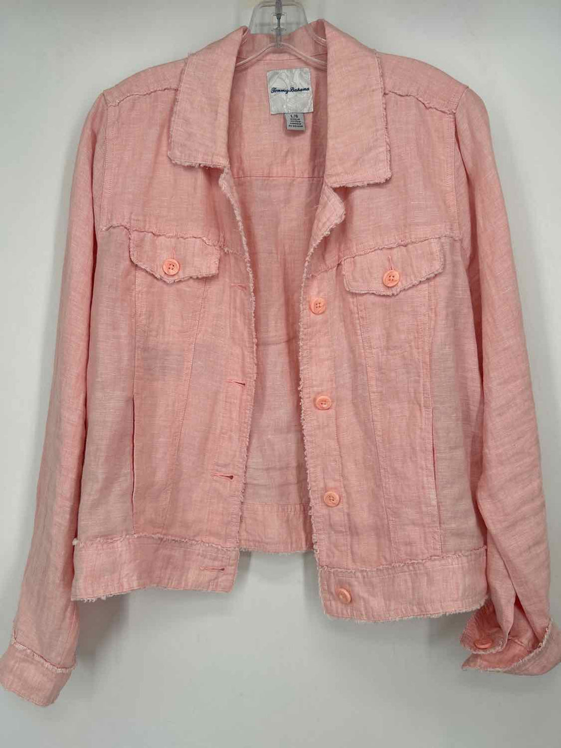 Tommy Bahama Size L Light Pink Linen 100% Jacket