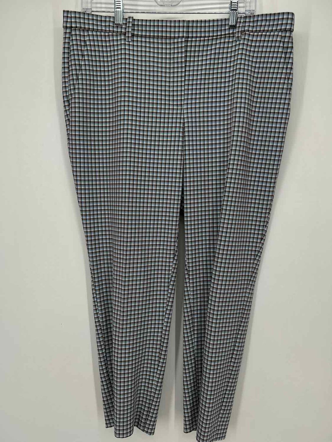 Theory Size 12 Blue Plaid Pants