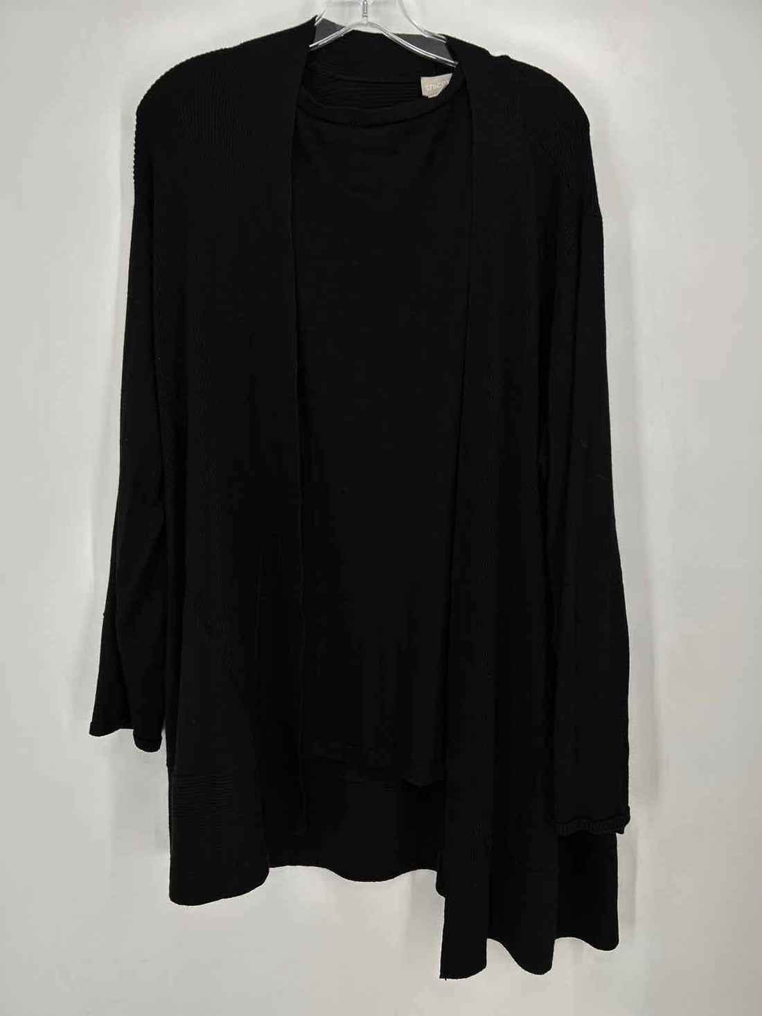Chicos Size 3 Black 2PC Sweater Set