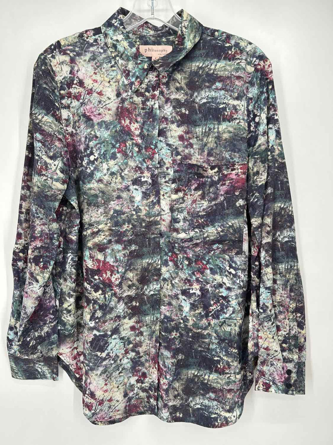 Philosophy Size 8 Green & Purple Print NWT Long Sleeve