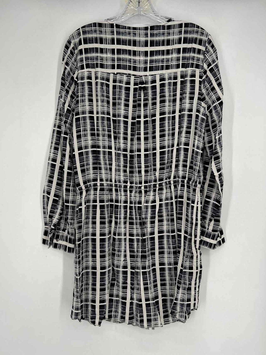 Banana Republic Size 12 White & Black Print Dress
