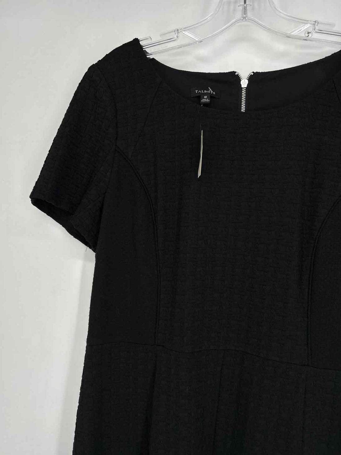 Talbots Size 10 Black Textured NWT Dress