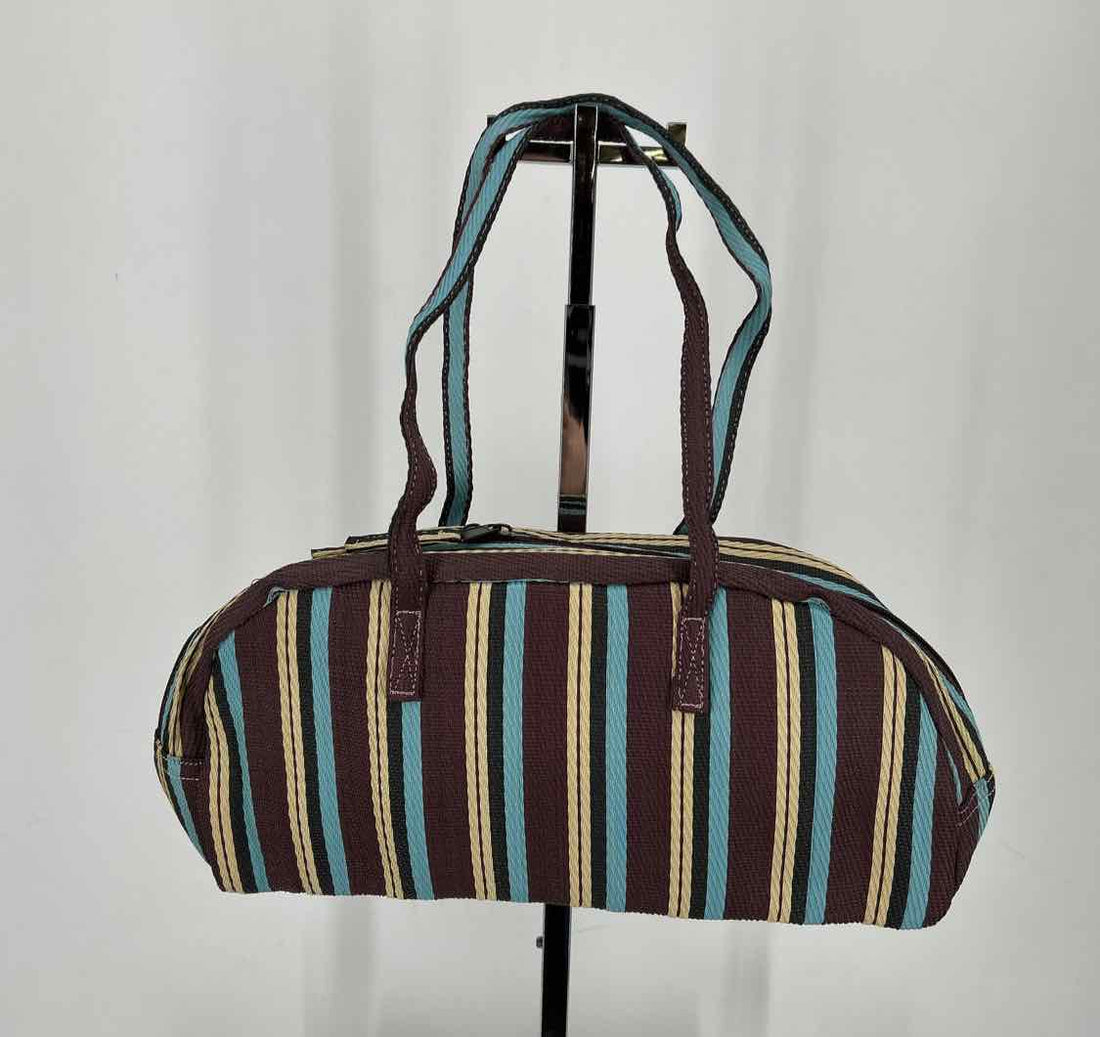 Monty Burgundy Striped Recycled Nylon NWT Arc Purse