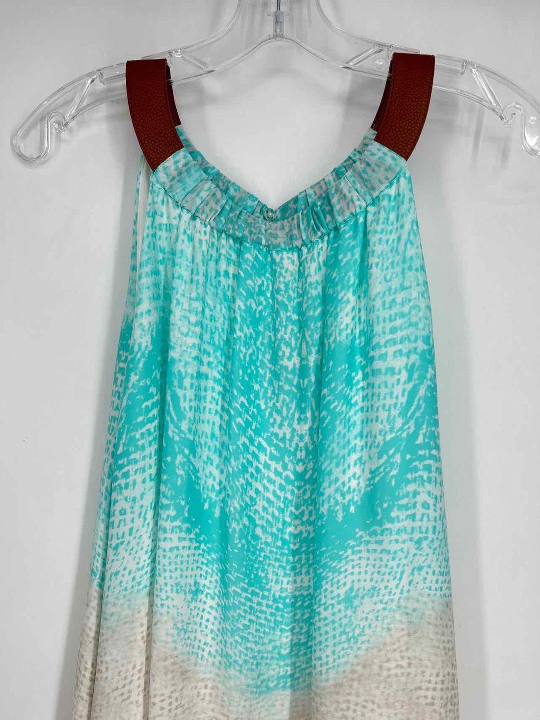 Chicos Size 2.5 (14) Teal & White Print Dress