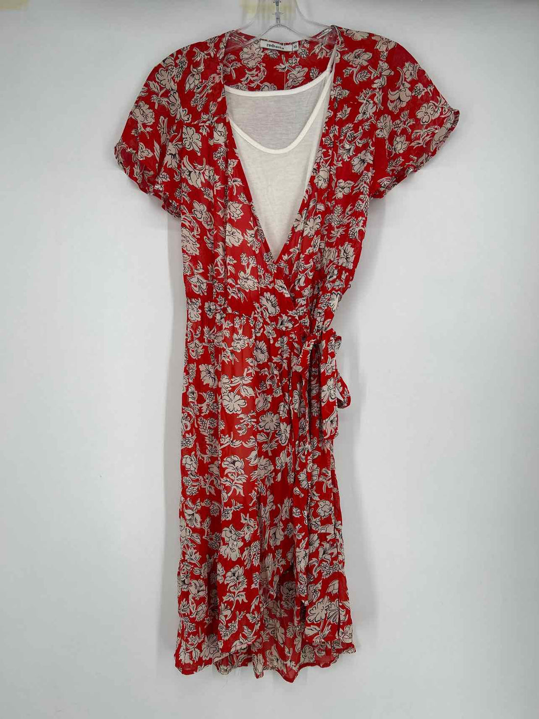 Red Haute Size XS Red Floral Short Sleeve Dress