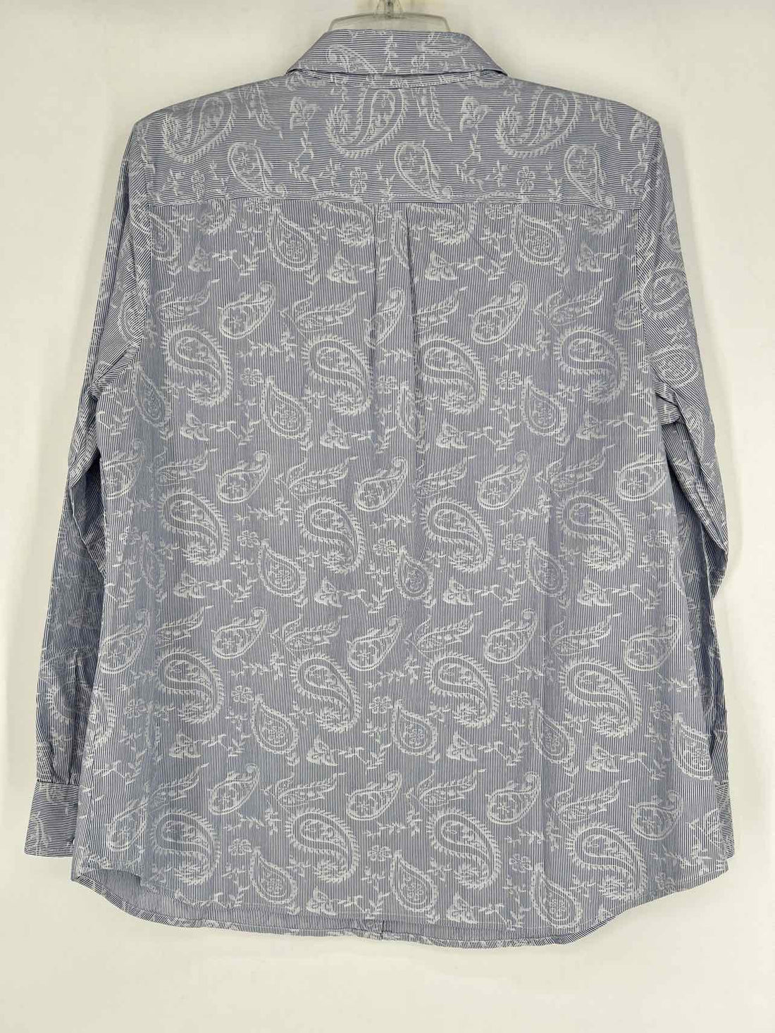 Talbots Size L Blue & White Striped Long Sleeve