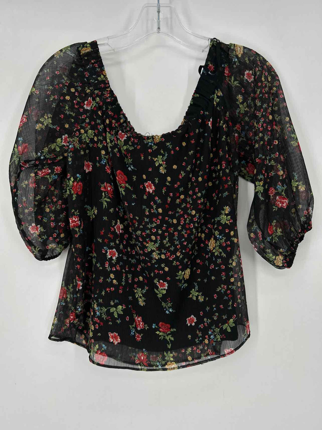 Bailey 44 Size S Black Floral Short Sleeve
