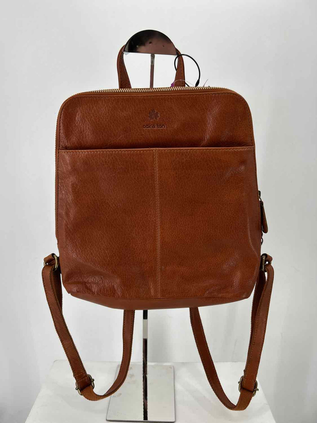 Oak & Tan Brown Genuine Leather Pre Owned Backpack