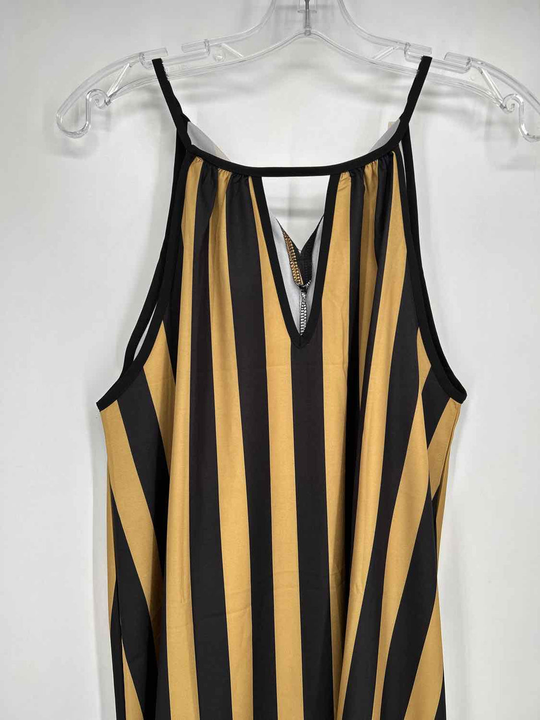 Sunday Up Size M Black & Gold Stripe Sleeveless Dress