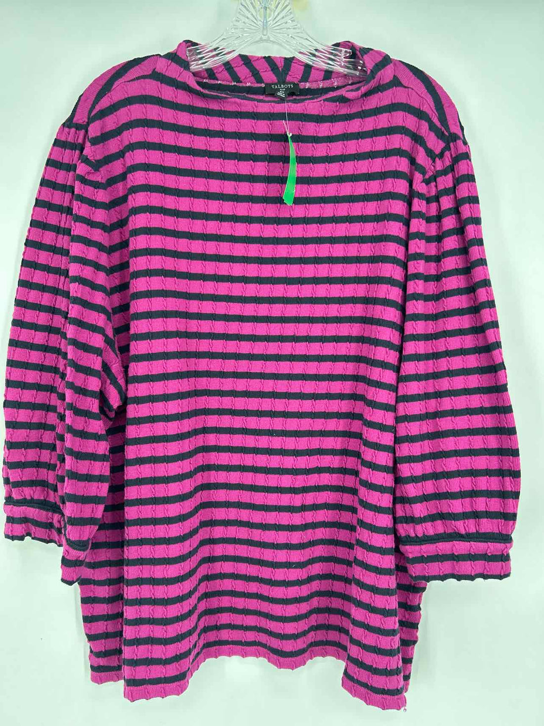 Talbots Size 3X Magenta & Navy Striped Sweater