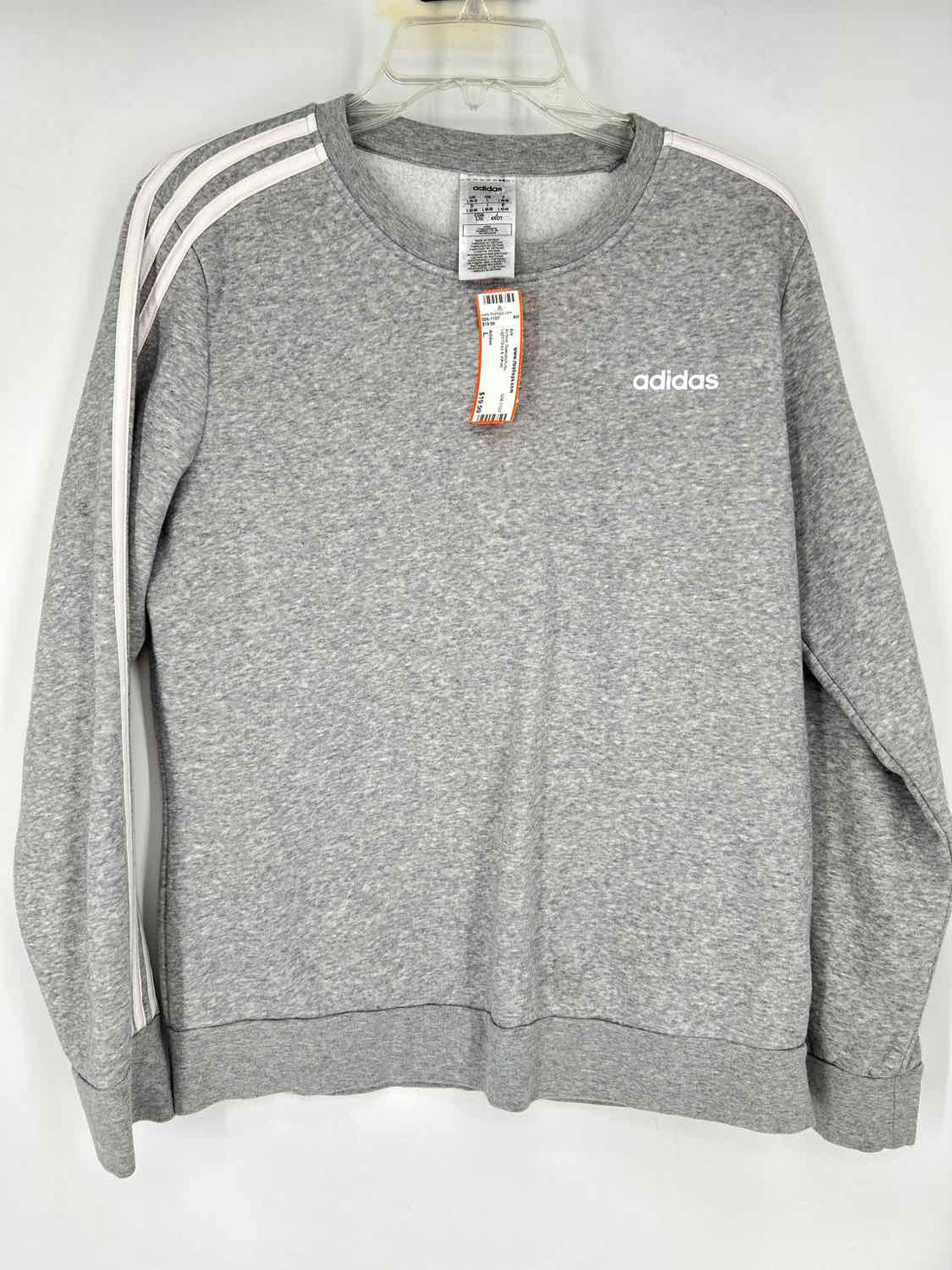 Adidas Size L Light Gray & White Active Sweatshirts