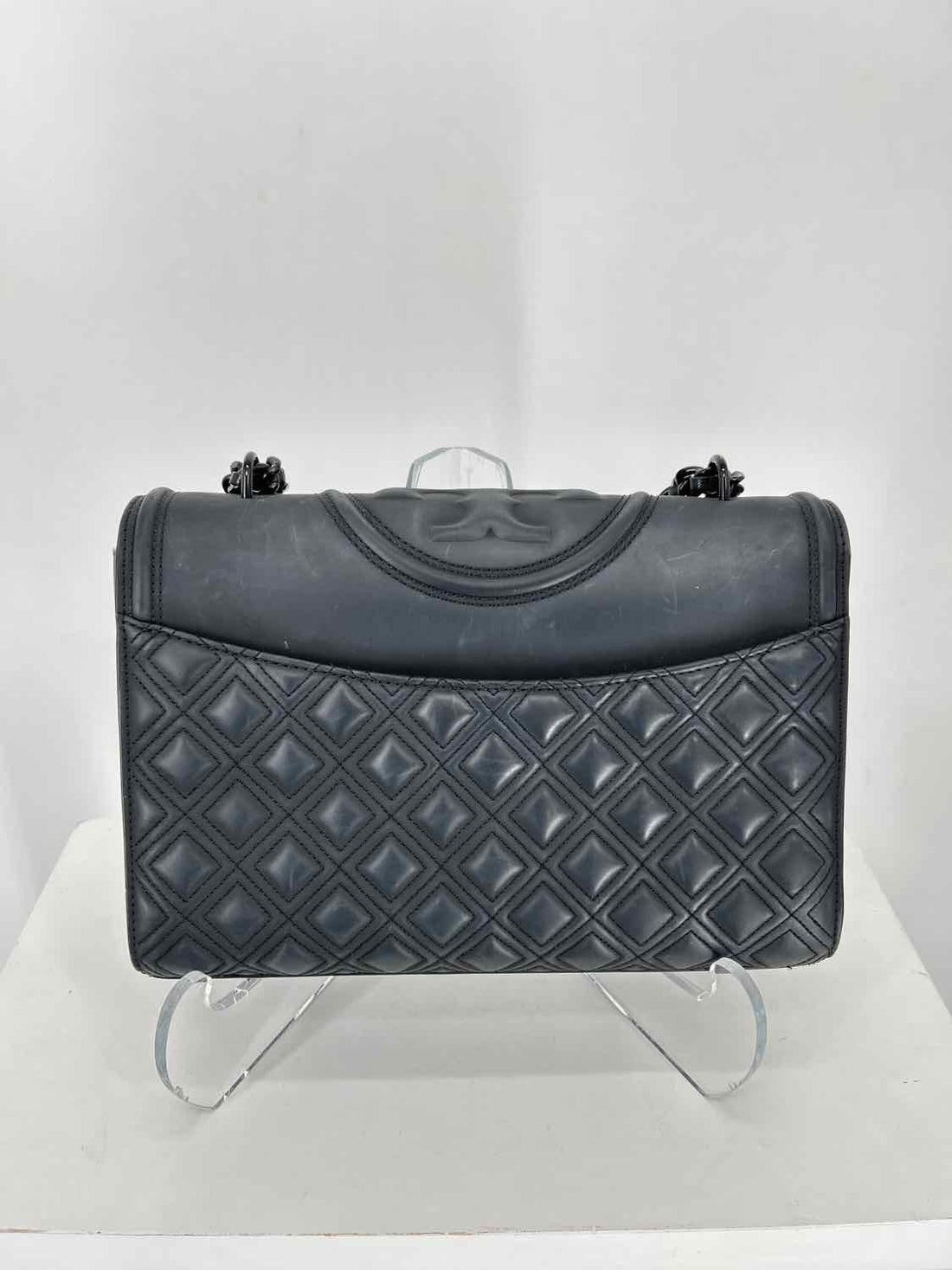 Tory Burch Black Pebbled Leather Pre Owned Crossbody
