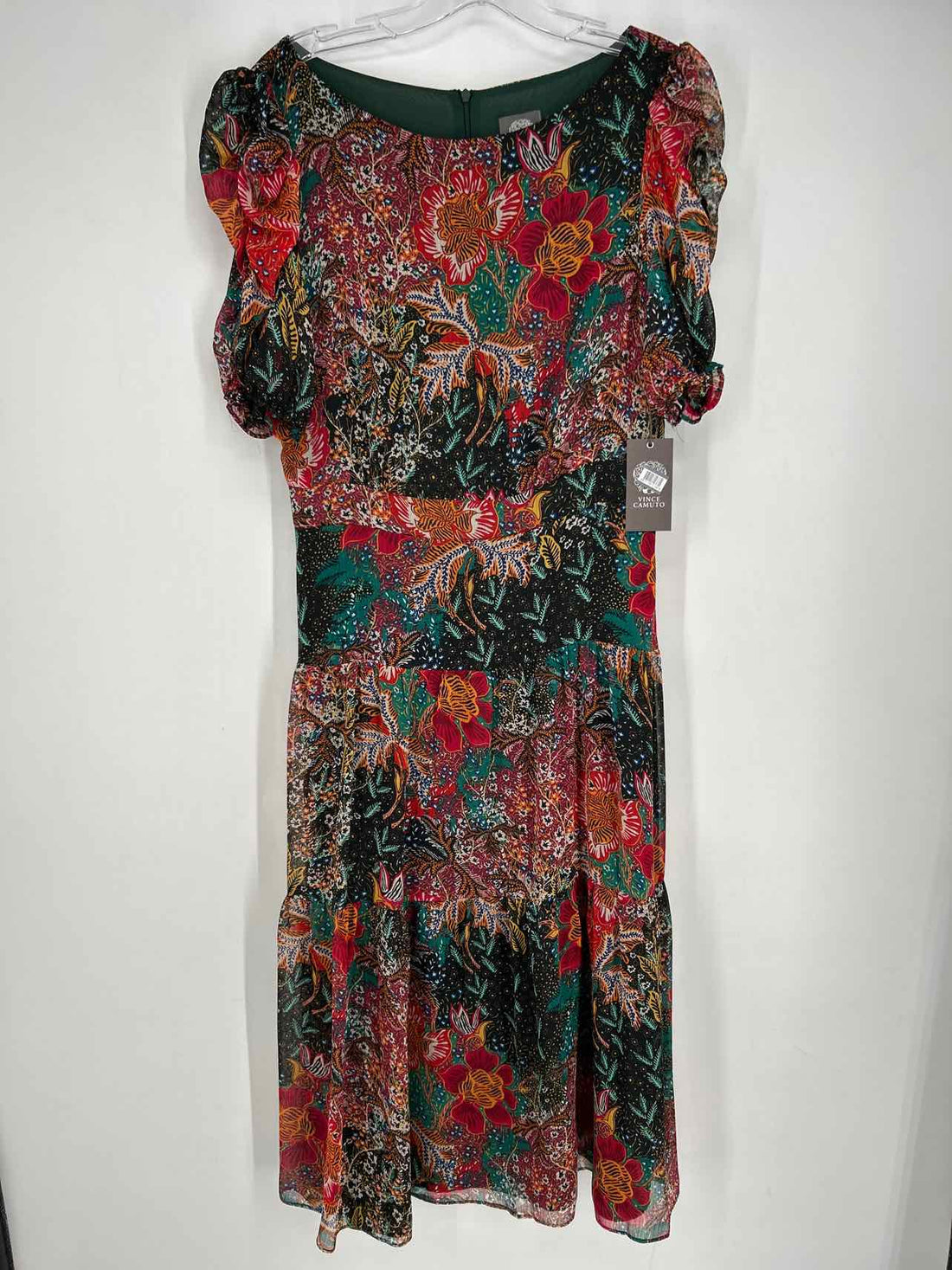 Vince Camuto Size 8 Black Multi Color Floral NWT Dress