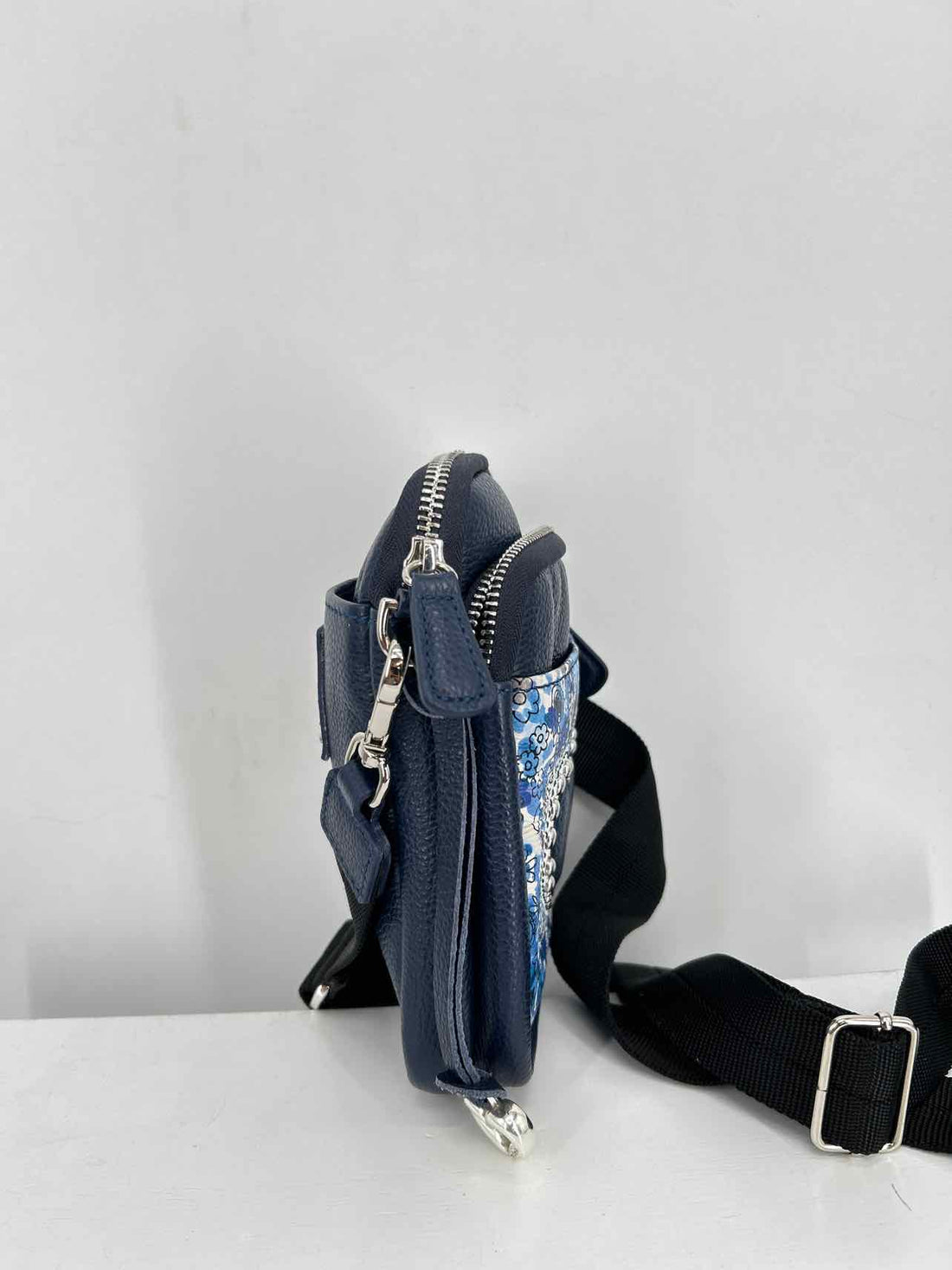 Brighton Navy Print Leather Sold Out Crossbody