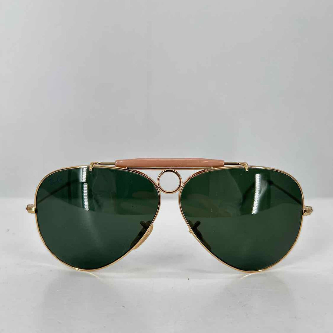 Ray Ban RB3138 Shooter non polarized green lens Aviator Metal Gold Sunglasses