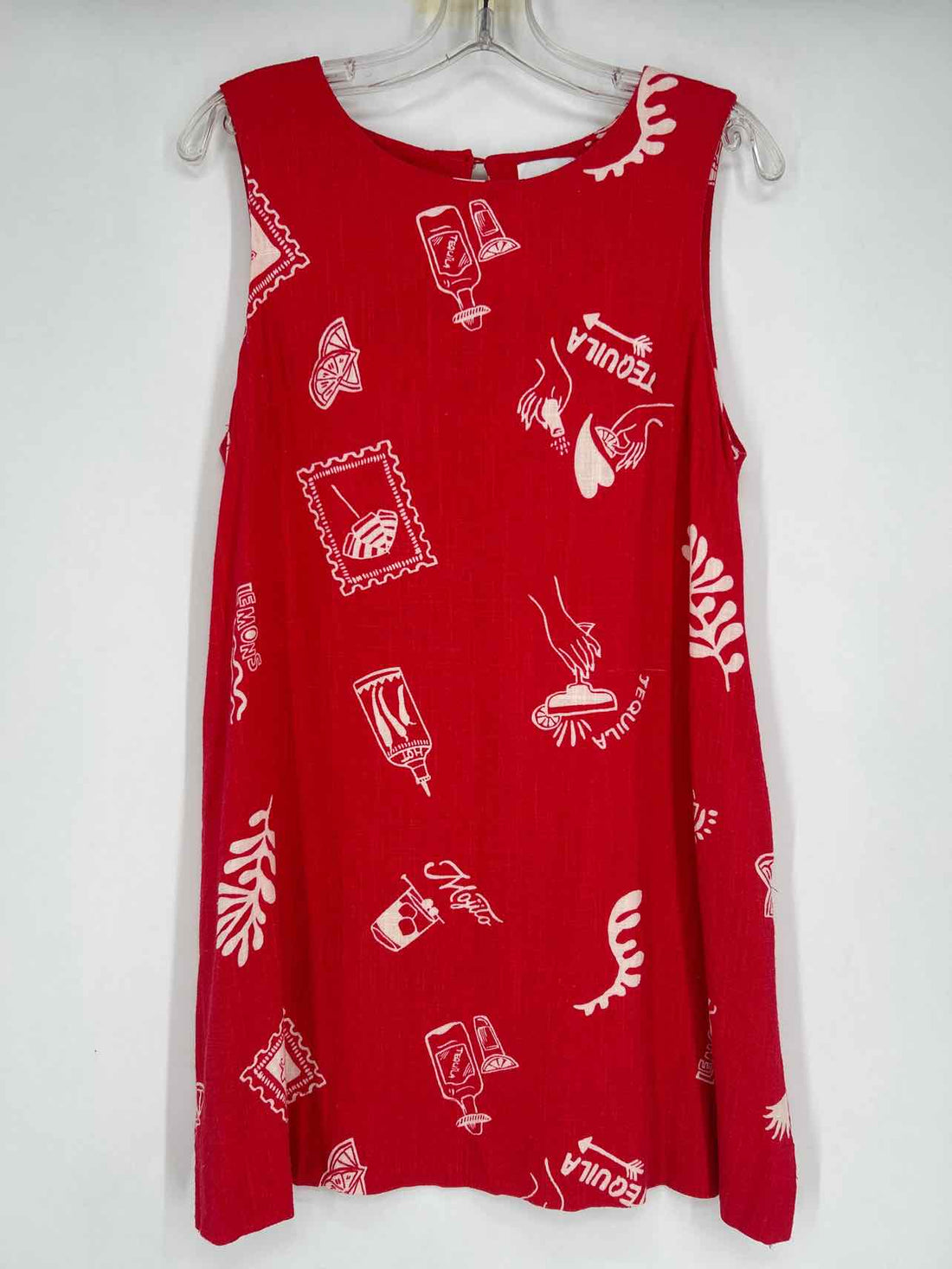 Paper Heart Size M Red Print Sleeveless Dress