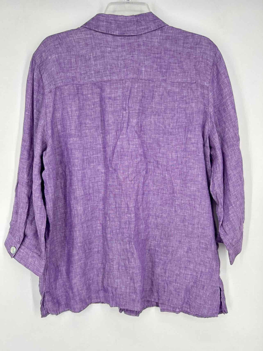 Foxcroft Size 14 Purple Linen Long Sleeve