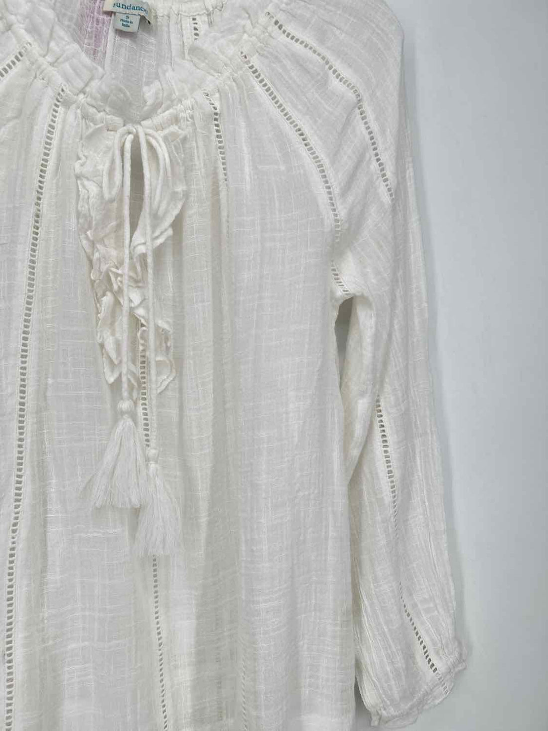 Sundance Size S White Cotton/Viscose Long Sleeve