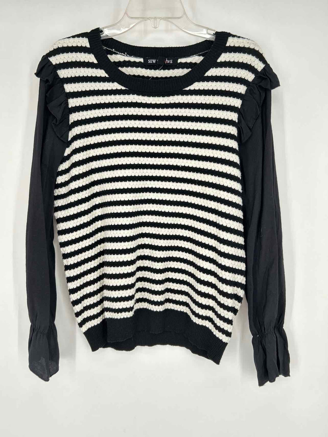 sew in love Size L Black & White Striped Long Sleeve