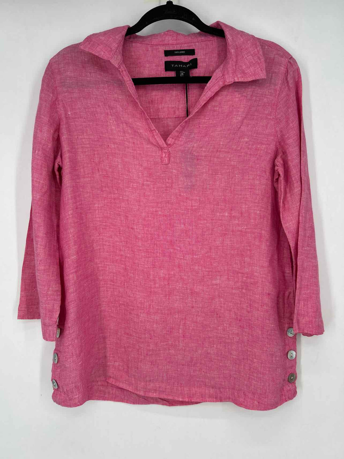 Tahari Size S Dark Pink Linen NWT Long Sleeve
