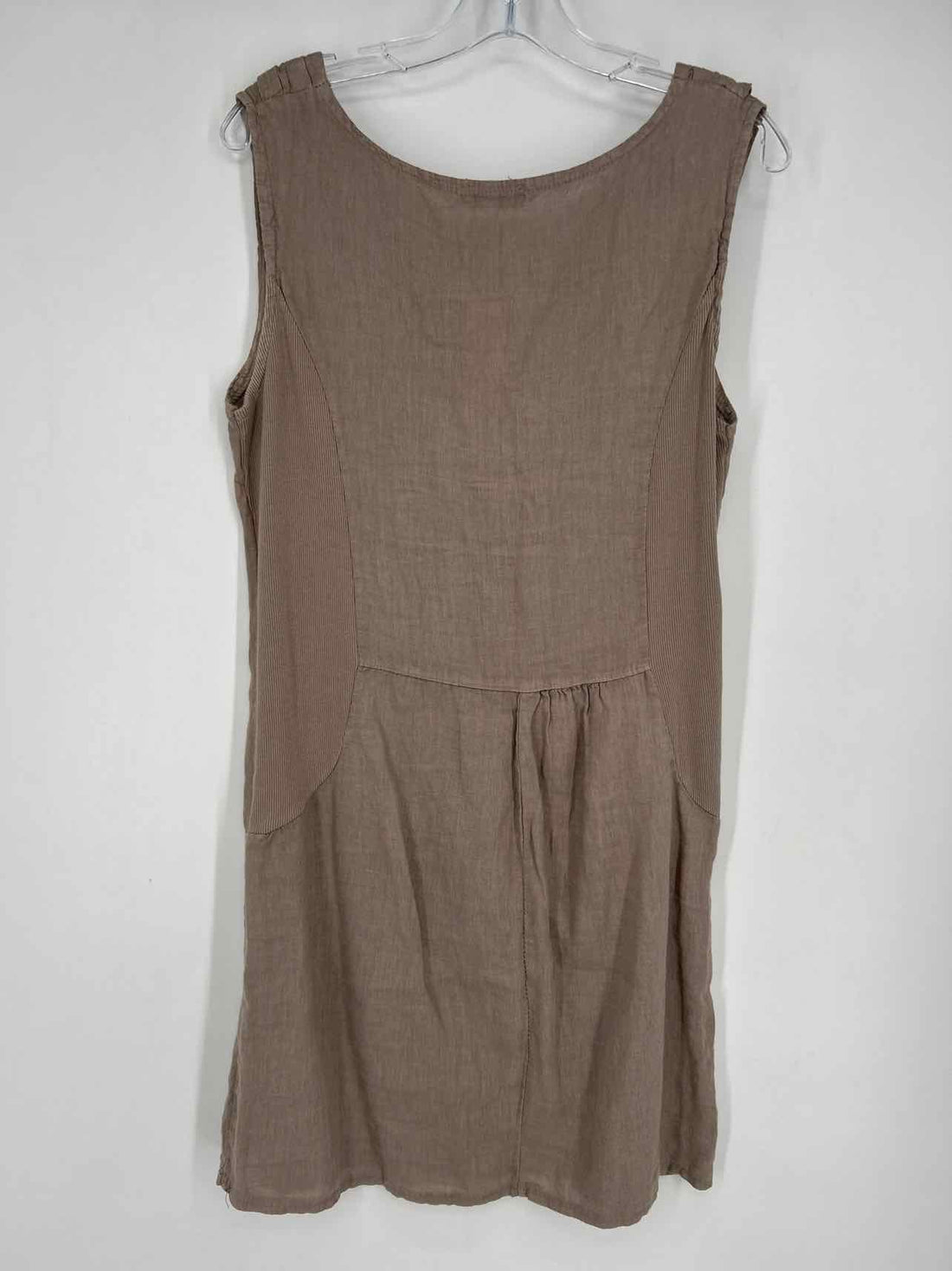 Blu Orchid Size L Taupe Linen Sleeveless Dress