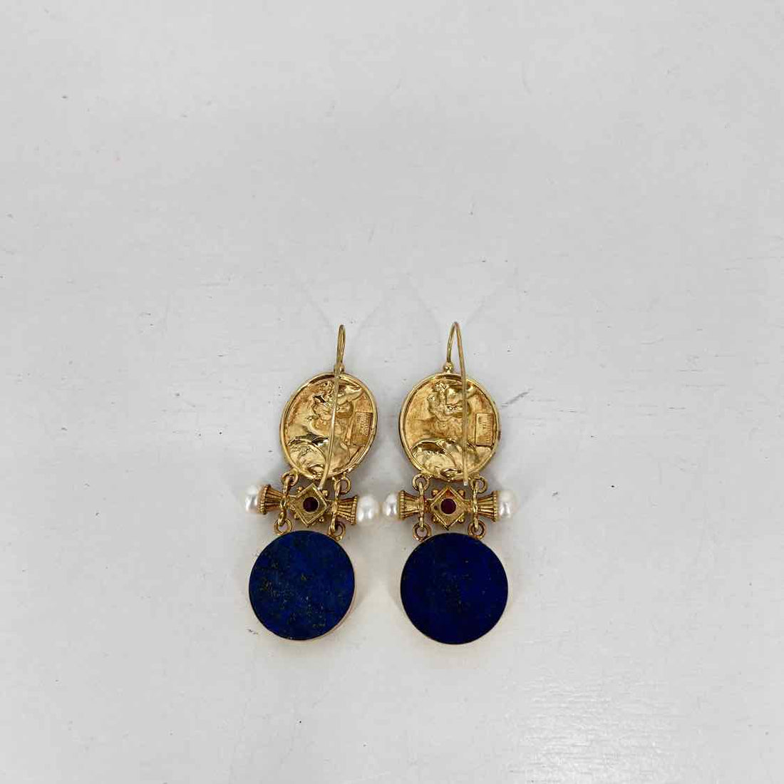 Tagliamonte Sterling Silver Lapis Gold Earrings
