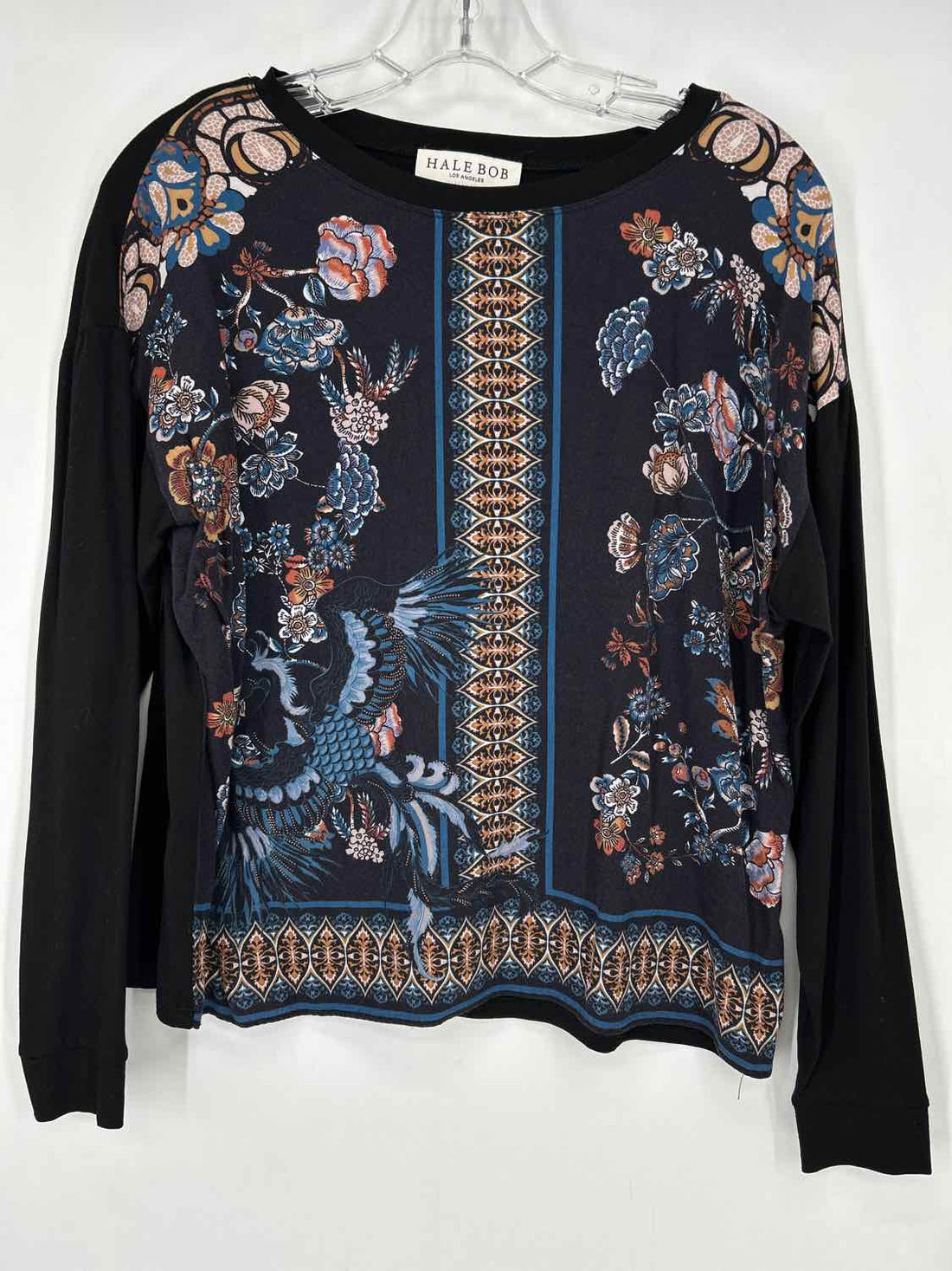 Hale Bob Size S Black Print Long Sleeve