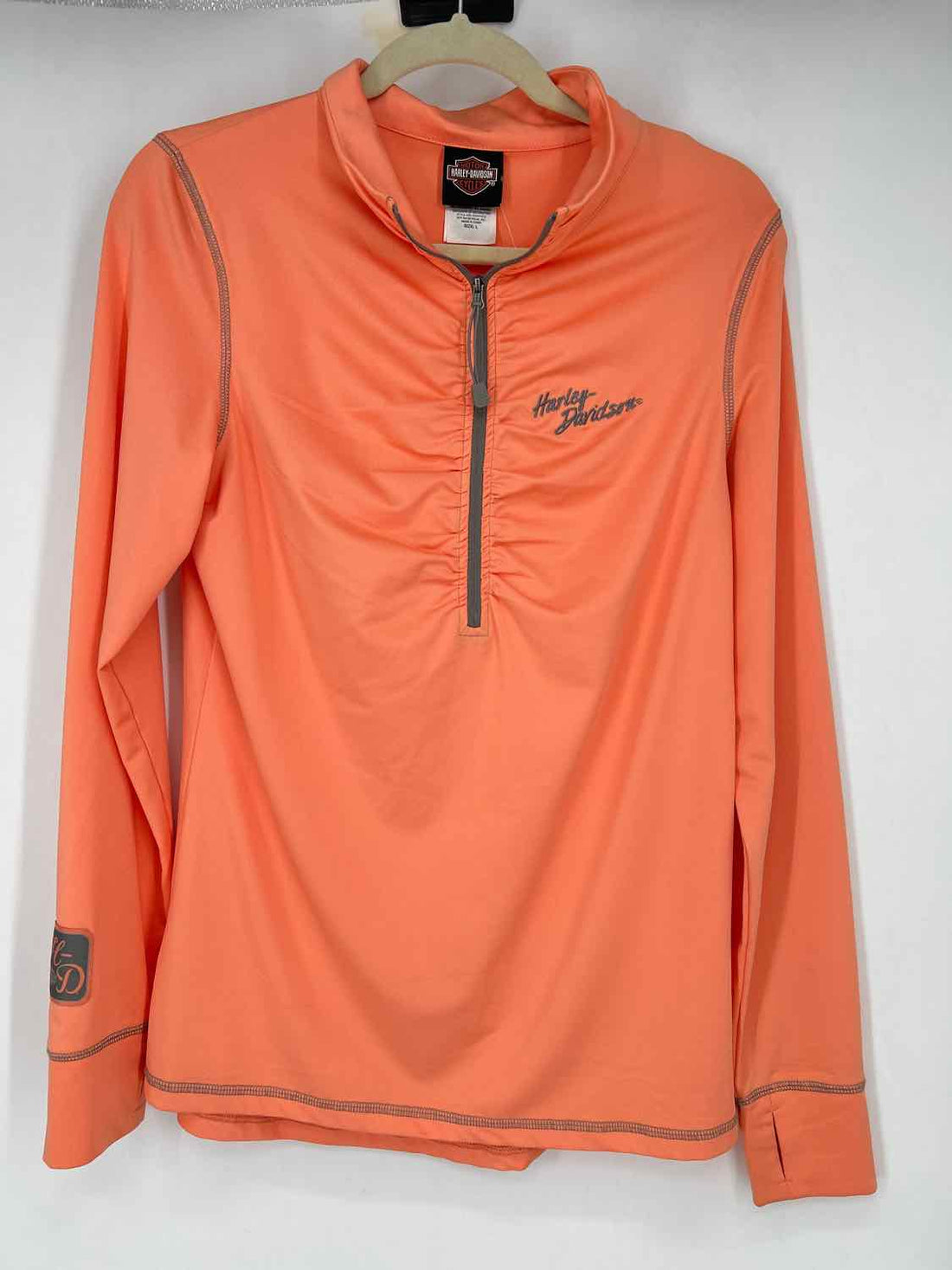 Harley Davidson Size L Peach Long Sleeve Active Tops