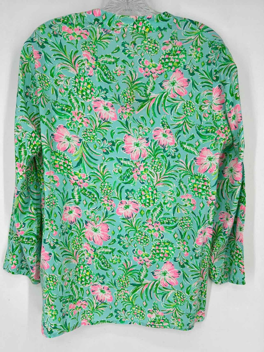 Lilly Pulitzer M Aqua Print Long Sleeve Lilly Pulitzer Top