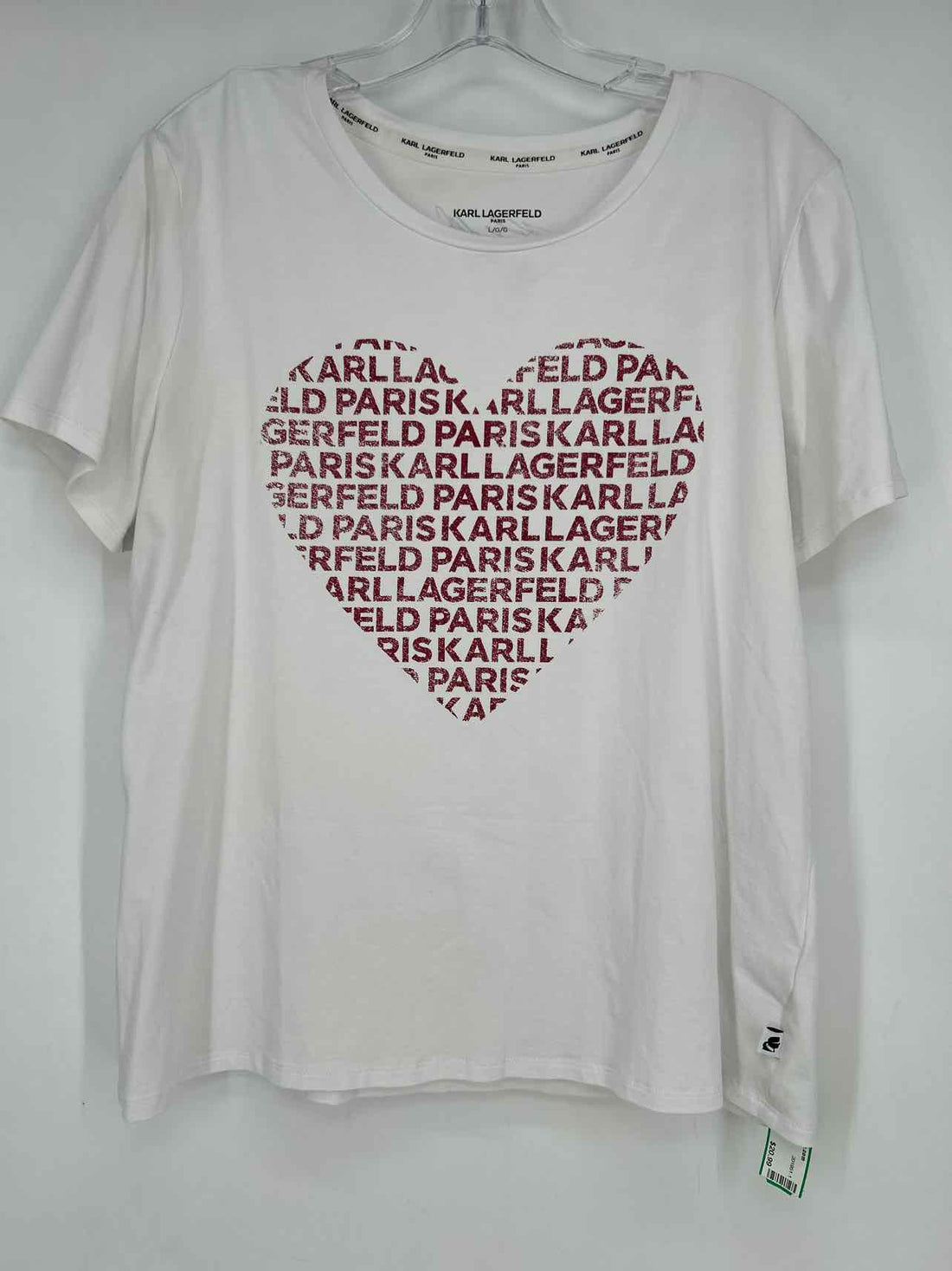 Karl Lagerfeld Size L White Short Sleeve