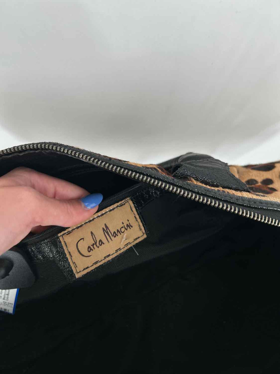 Carla Mancini Leopard Leather & Calf Hair Tote