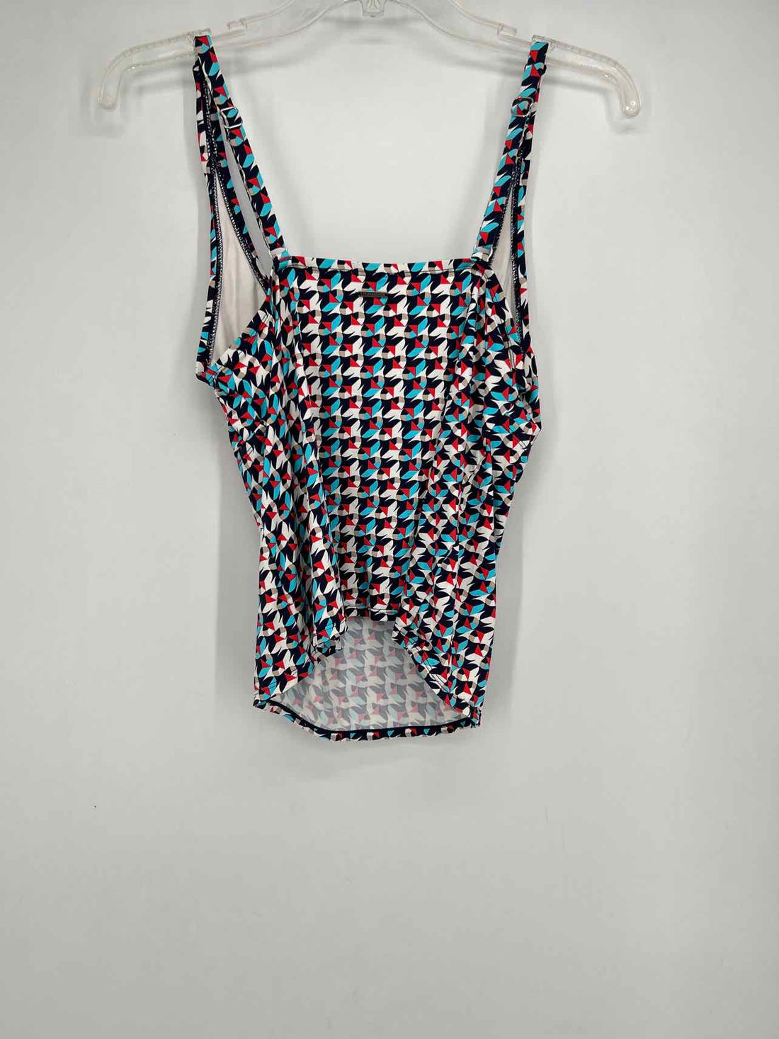 Nautica Size M Navy & Red Print Swimsuit Top Only