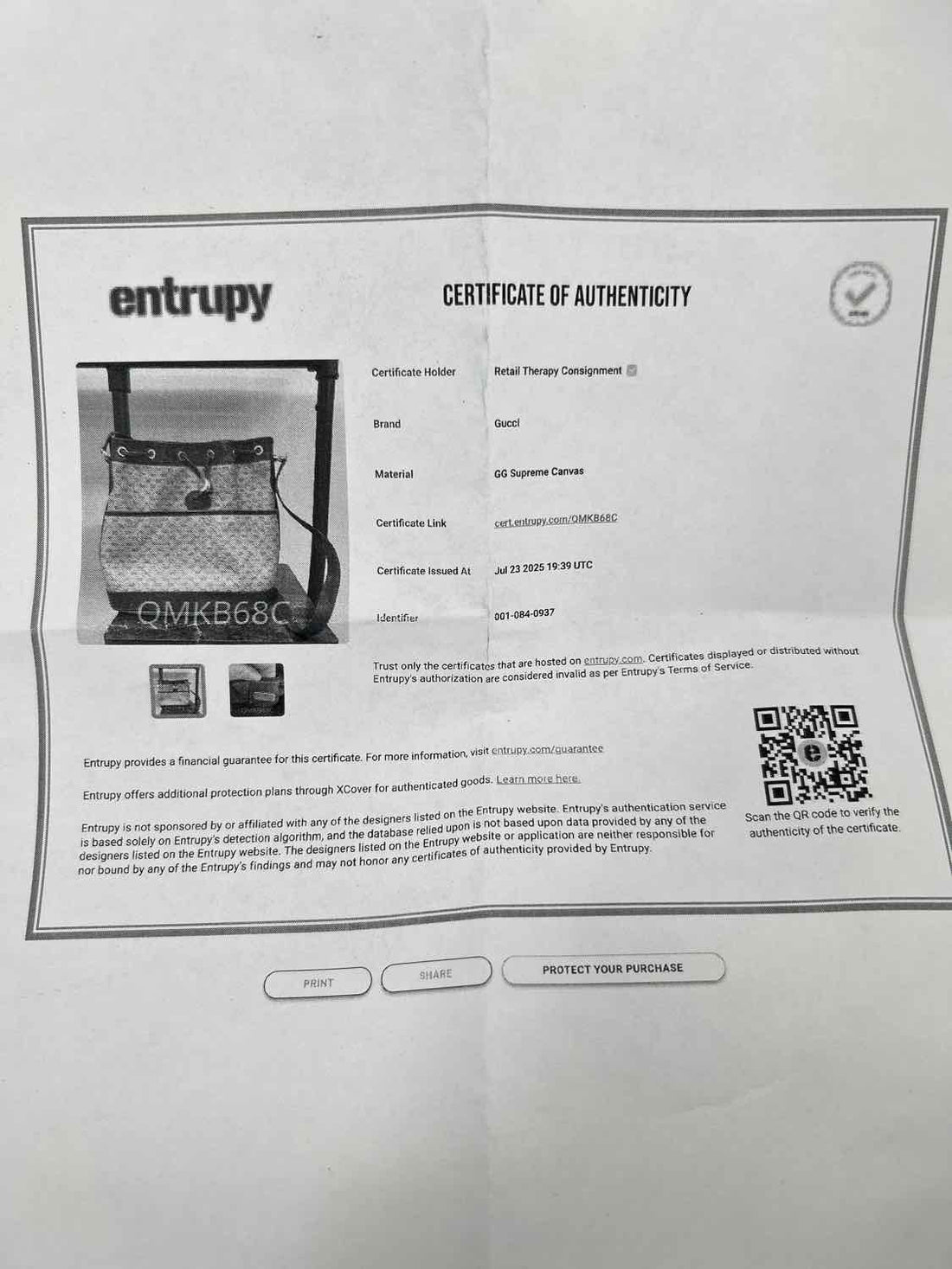 Gucci Micro GG Supreme Navy Vintage Draw-string Bucket Bag