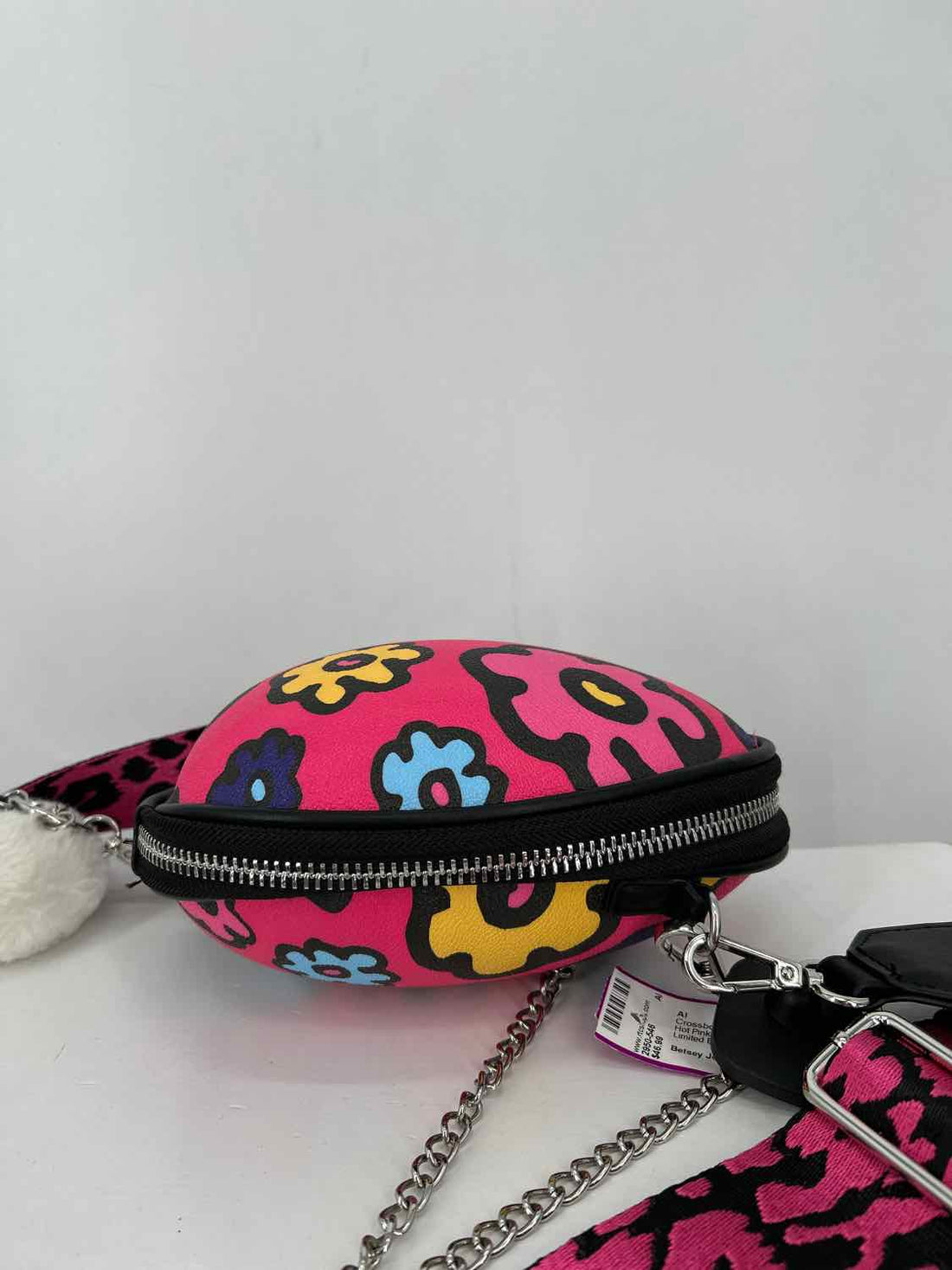 Betsey Johnson Hot Pink Print Faux Leather Limited Edition Crossbody