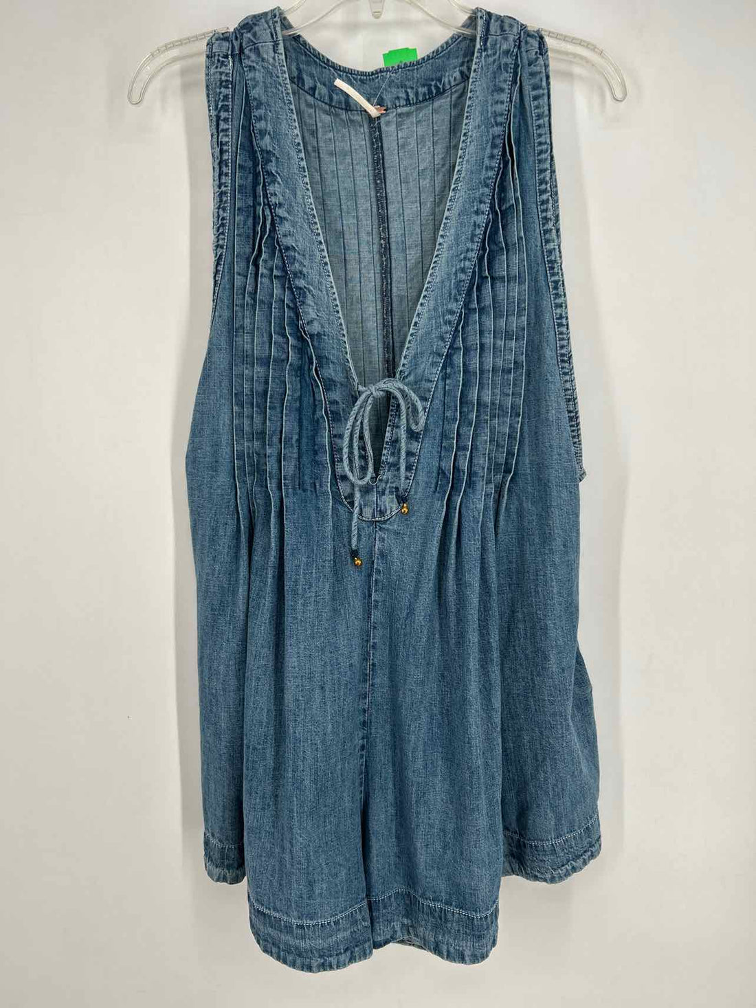 Free People Size L Denim Sleeveless Rompers