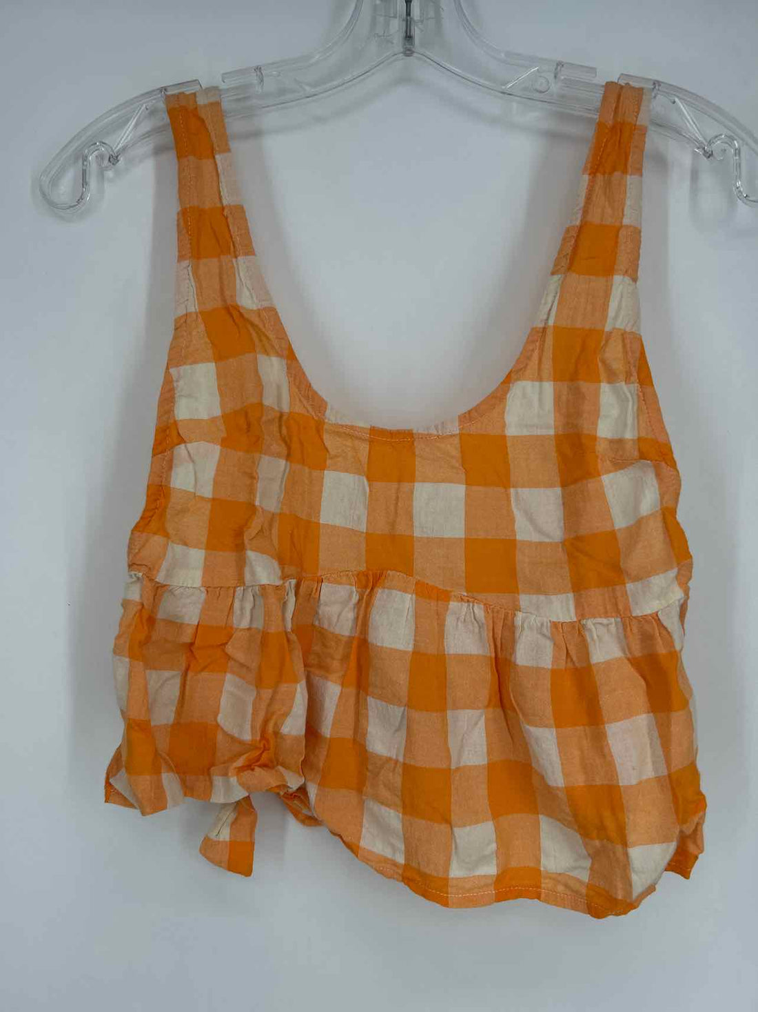 Anthropologie Size XS Orange & White Crop Top