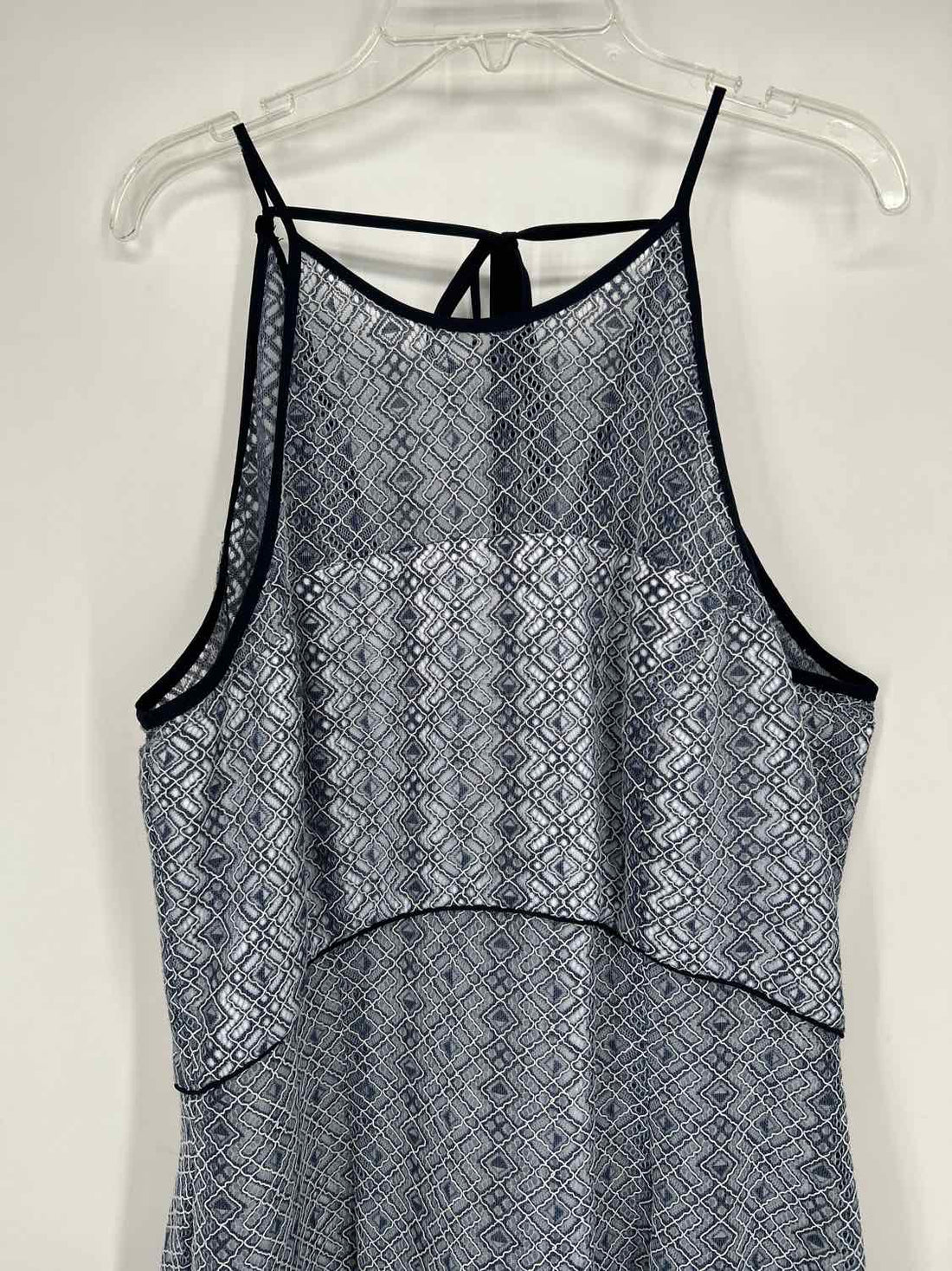 Antonio Melani Size 10 Navy & White Print Sleeveless Dress