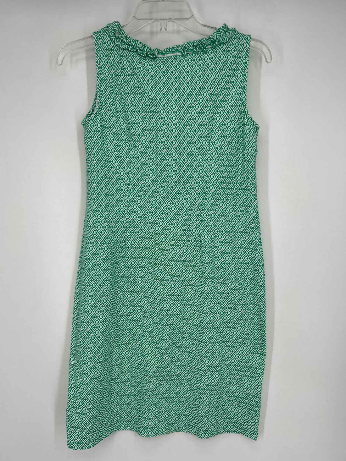 Talbots Size XS Green & White Sleeveless Dress