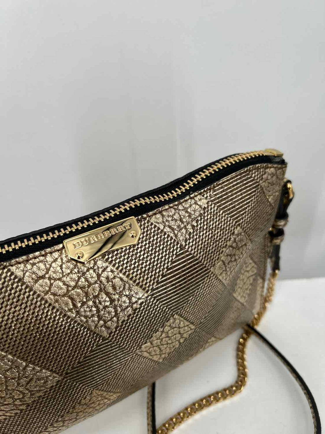 Burberry Gold Genuine Leather LUXURY