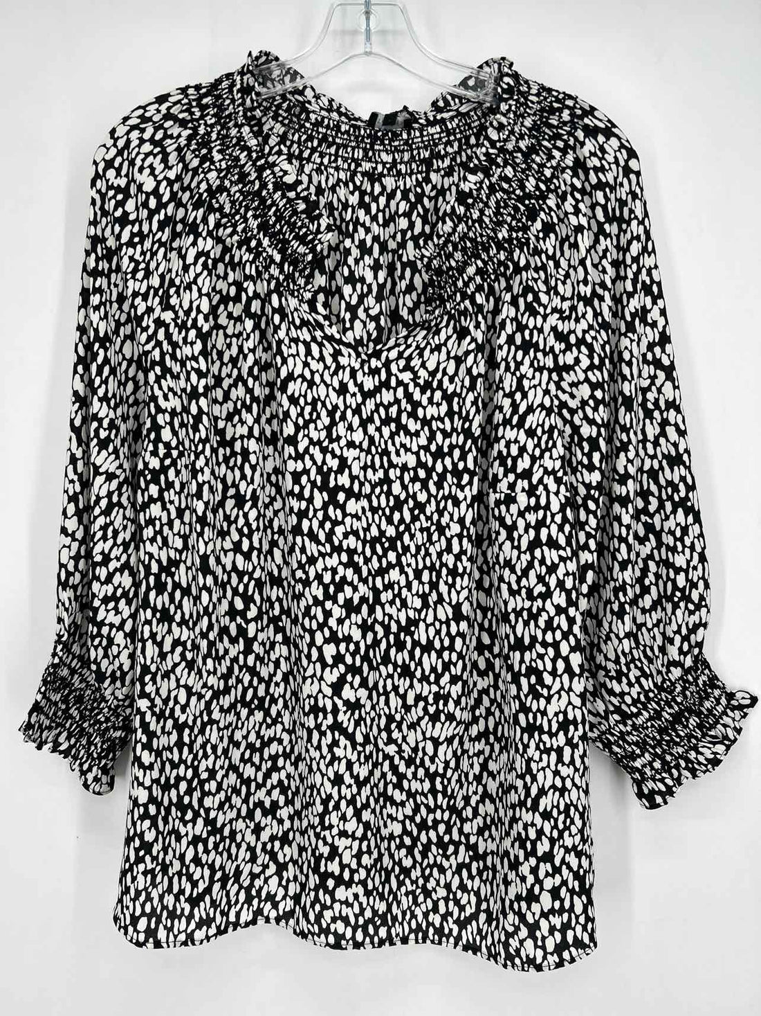 Talbots Size L Black & White Long Sleeve