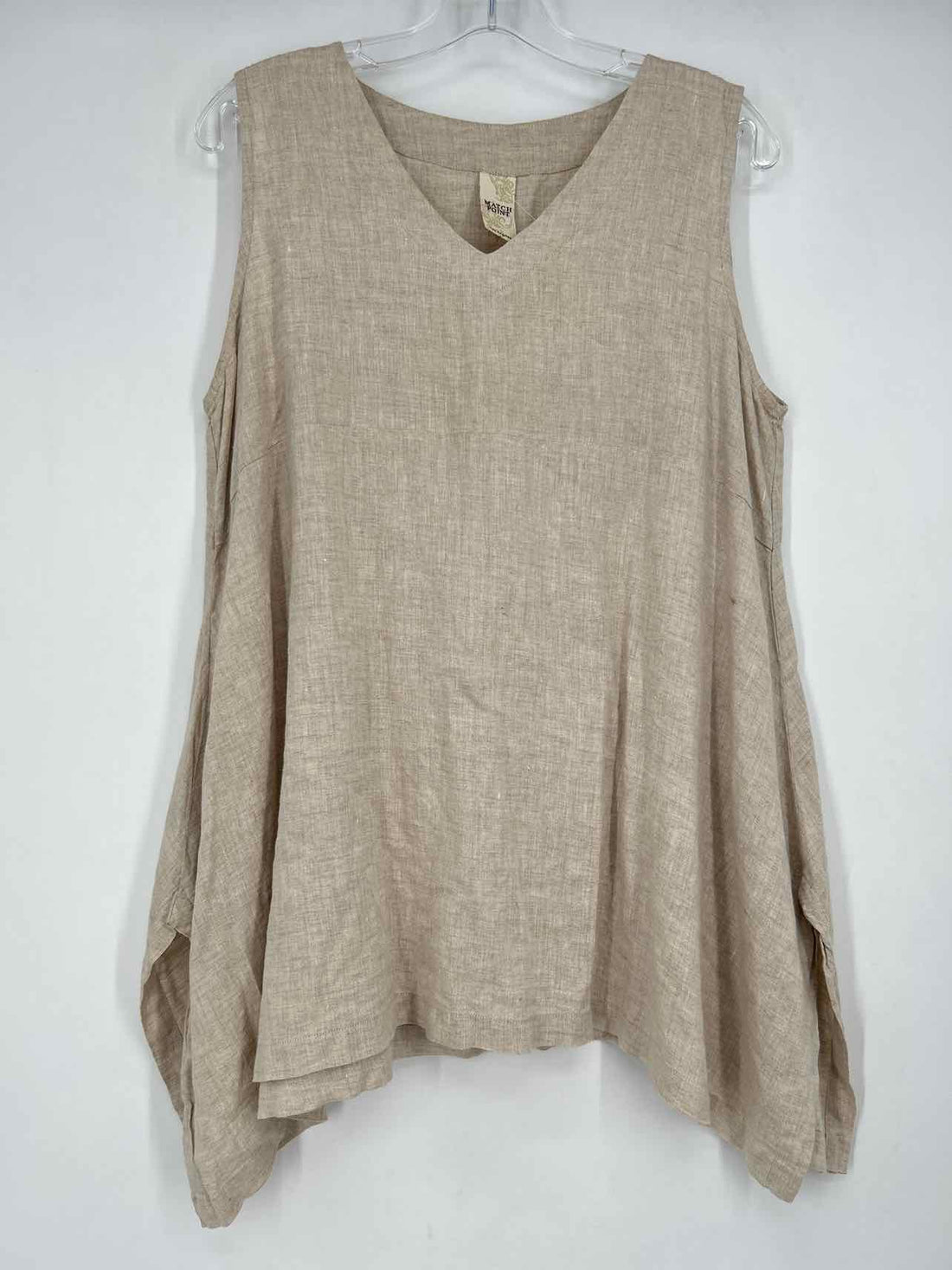 Match Point Size M Beige Linen Sleeveless