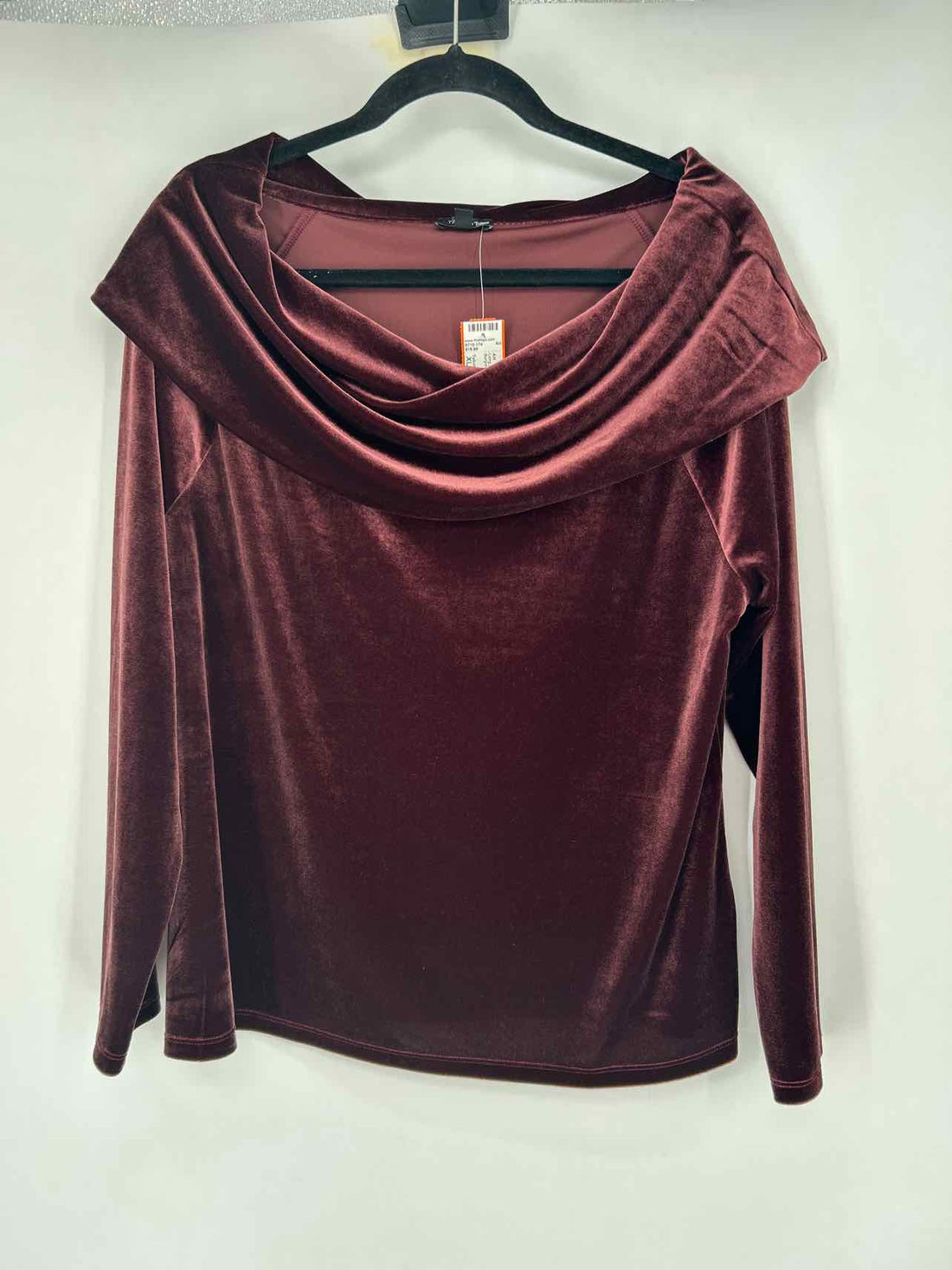 Talbots Size XLP Burgundy Velvet Long Sleeve