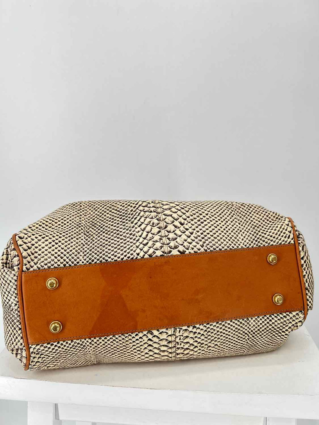 Brahmin Snake Genuine Leather Pre Owned Satchel