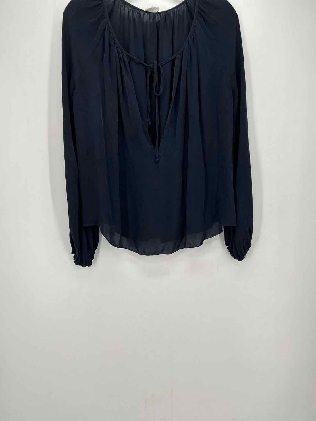 L'Agence Size 4 Dark Navy Silk Long Sleeve