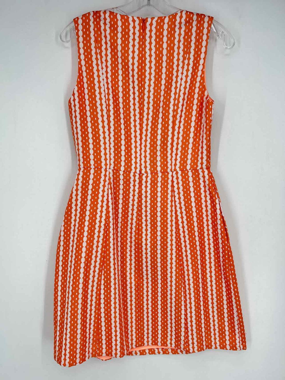 Julie Brown Size 4 Orange & White Print Sleeveless Dress