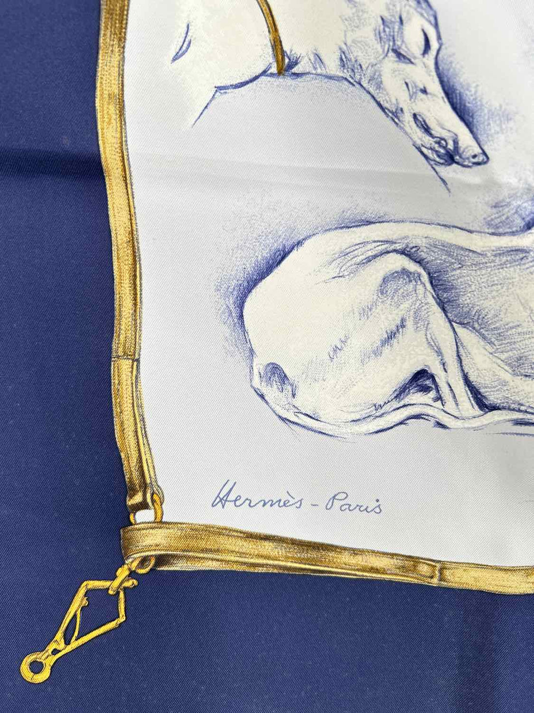 Hermes Silk Scarves Greyhound Les Levriers Vintage LUXURY 36"X36"