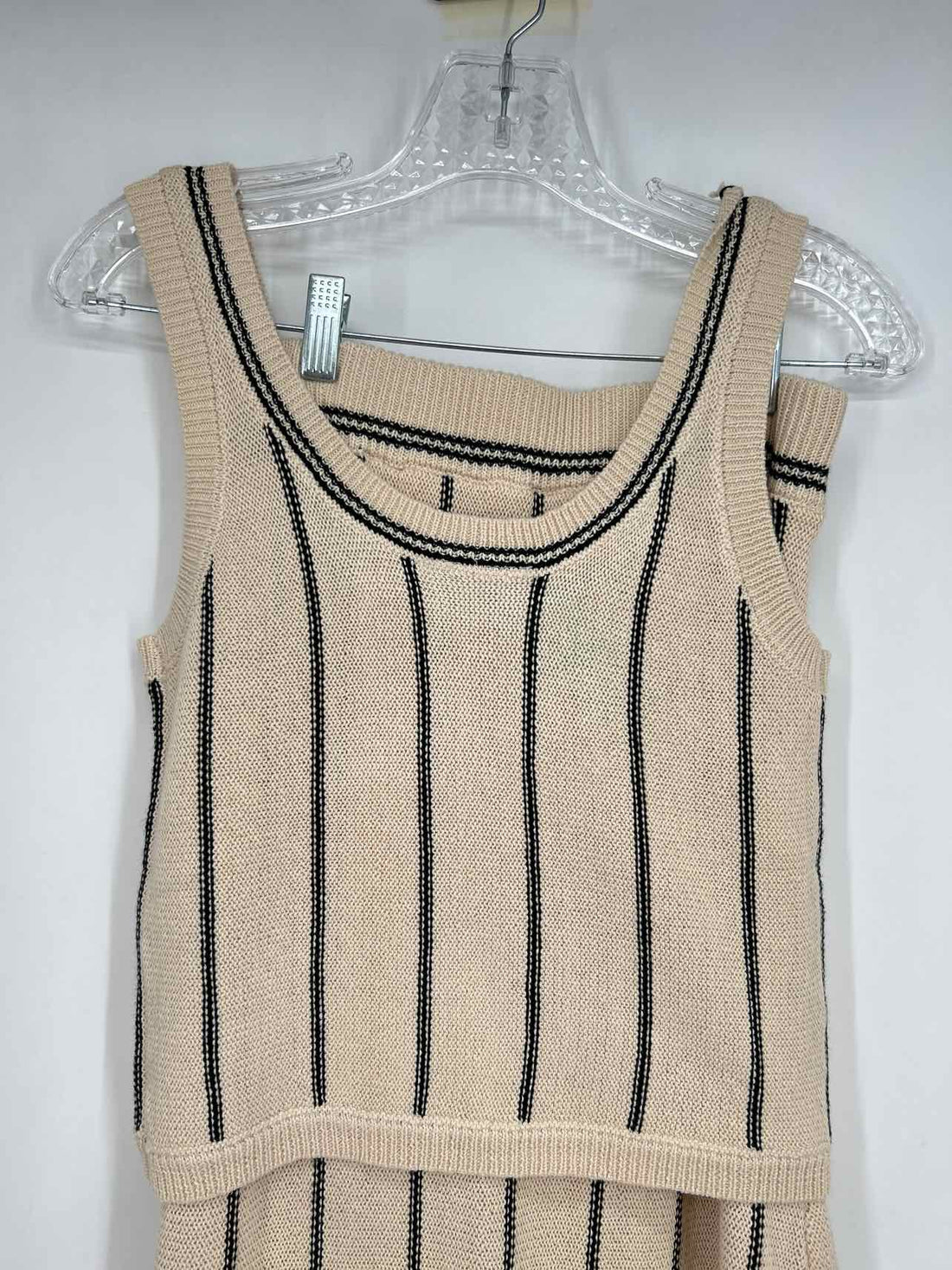 KLD Size S Cream & Black Striped Knit Multi-Piece Set