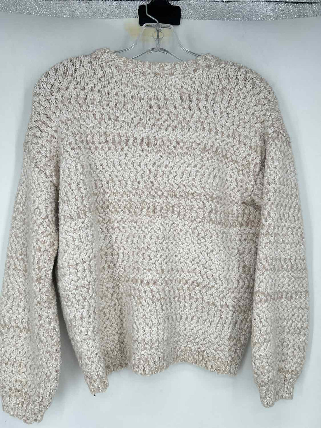Yet Again Size M White & Beige Marled Sweater