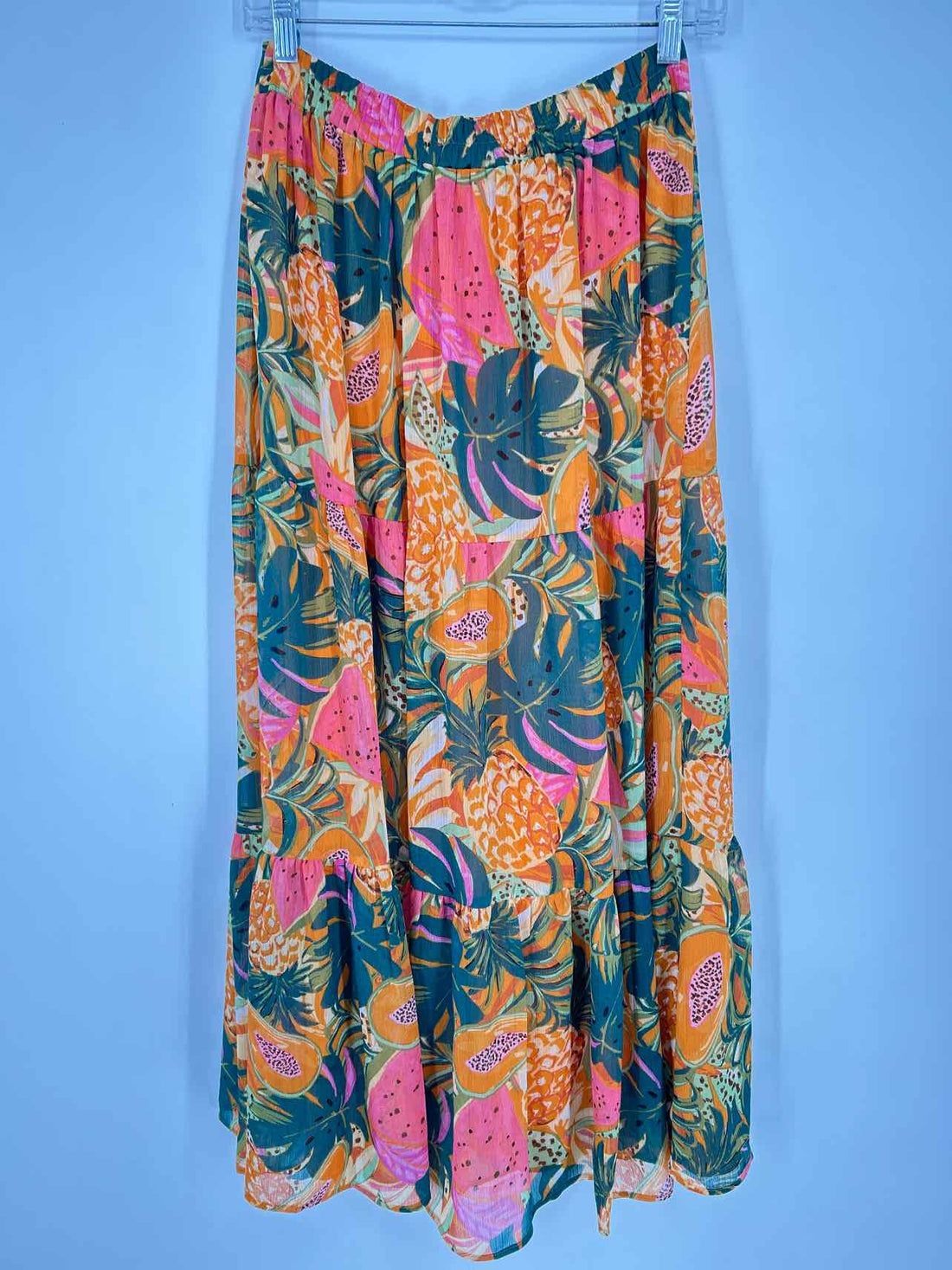My Danielle Size M Orange & Green Print Skirts